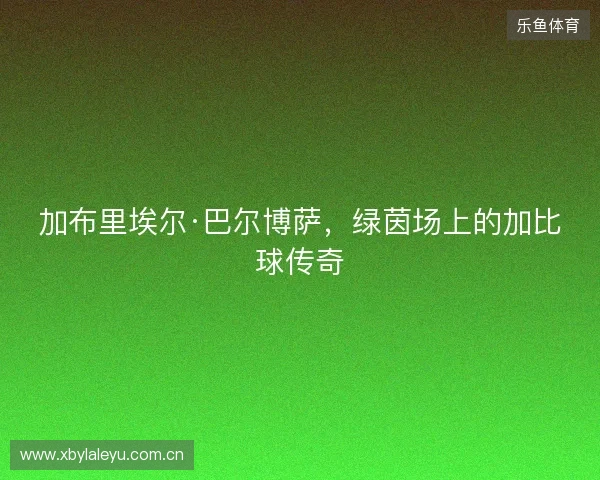 加布里埃尔·巴尔博萨，绿茵场上的加比球传奇